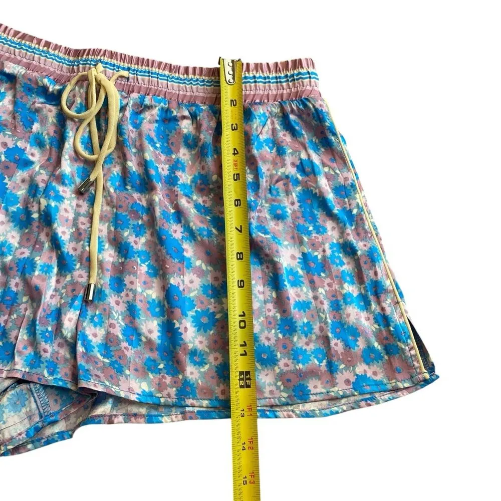 Free‎ People M Pillow Talk Satin Pajama Set Lilac Blue Floral Print Silky New - Image 7