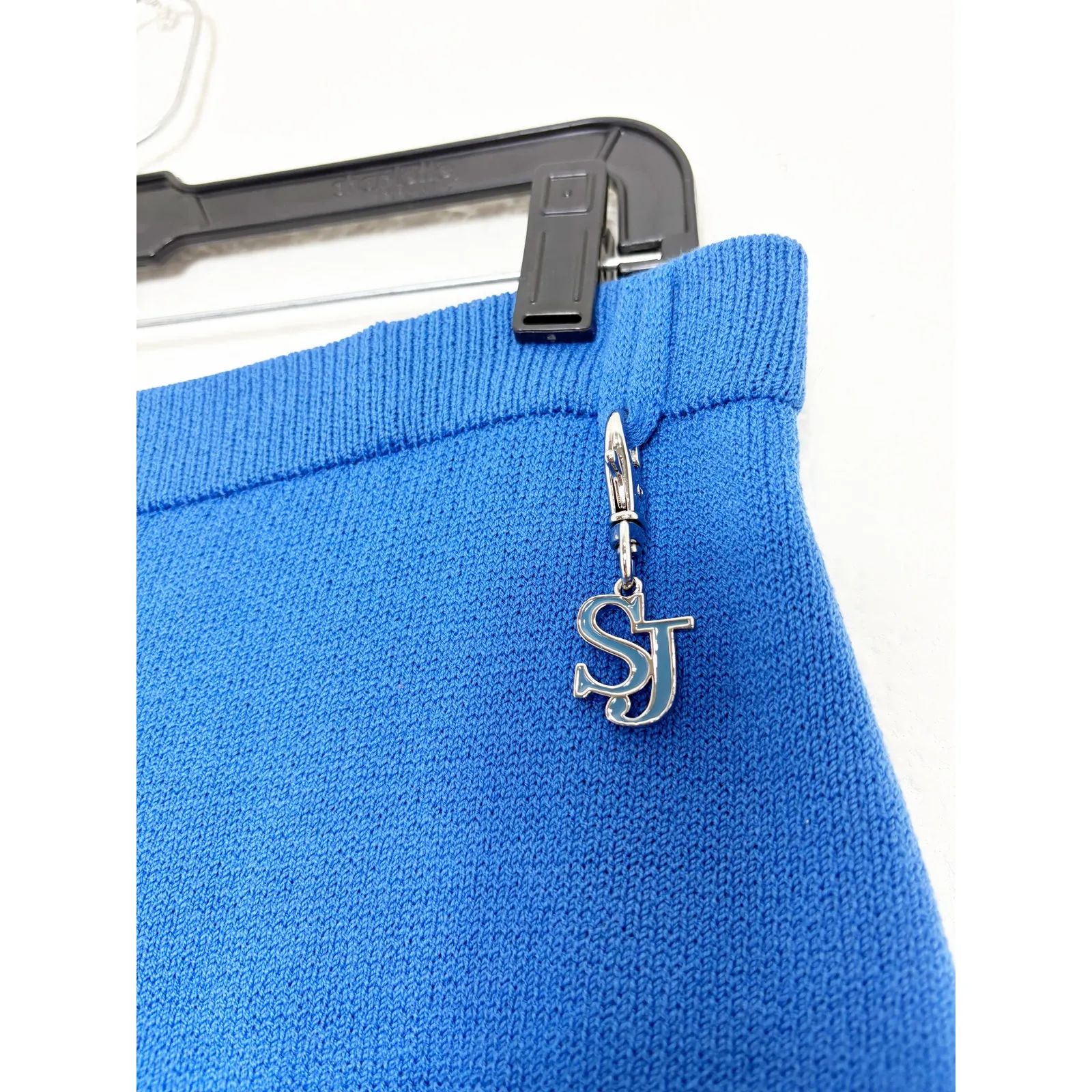 St. John Sport Cobalt Blue Santana Knit Wide Leg Pants Size Small Wool Vintage - Image 8