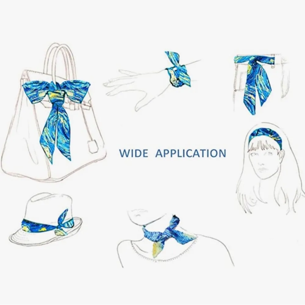 Merry Christmas Print Thin Purse Scarf / Hairband / Scarf - Image 5