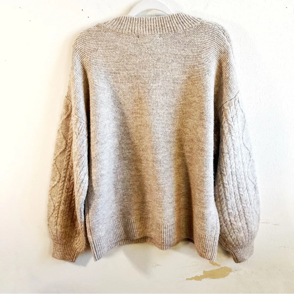 VIGOSS Sweater Cable Knit Crew Neck Cozy Sweater w/ Balloon Sleeves Sz XL EUC - Image 6