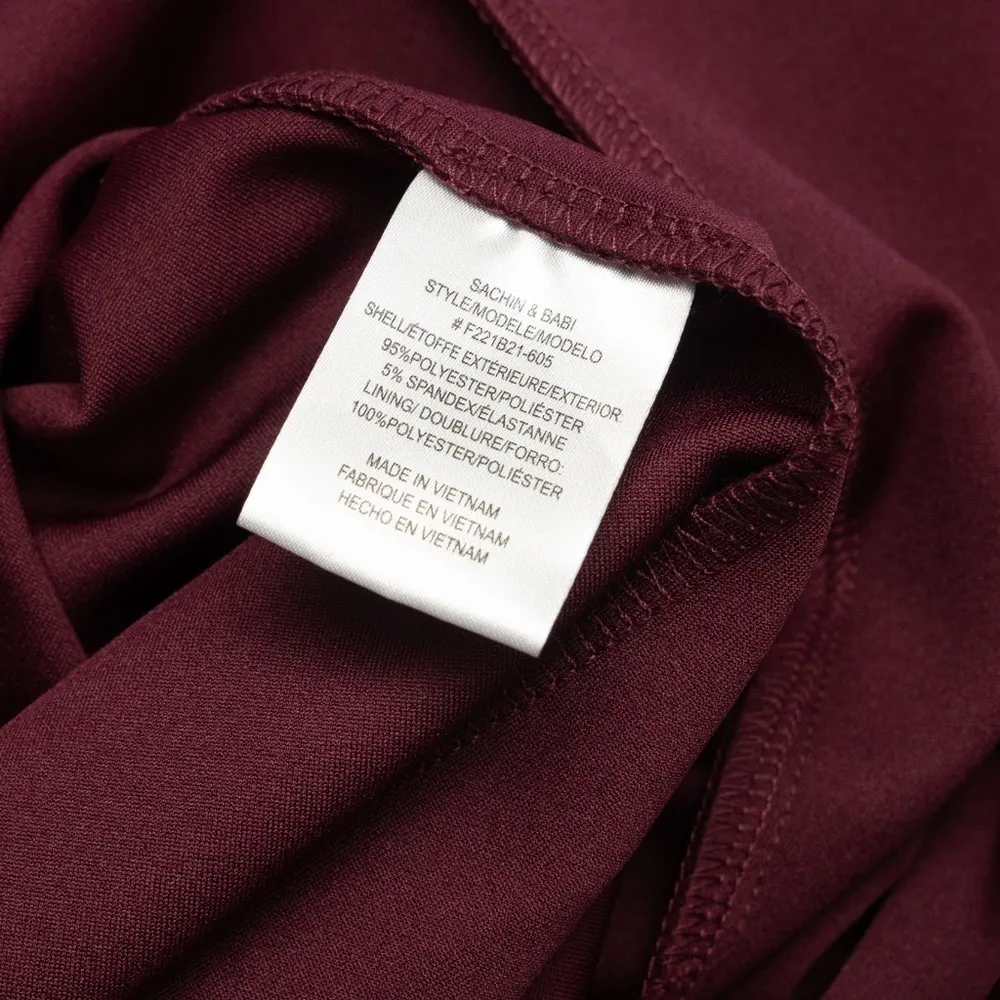 Sachin Babi Brittany Stretch Crepe Gown Deep Wine - Image 16