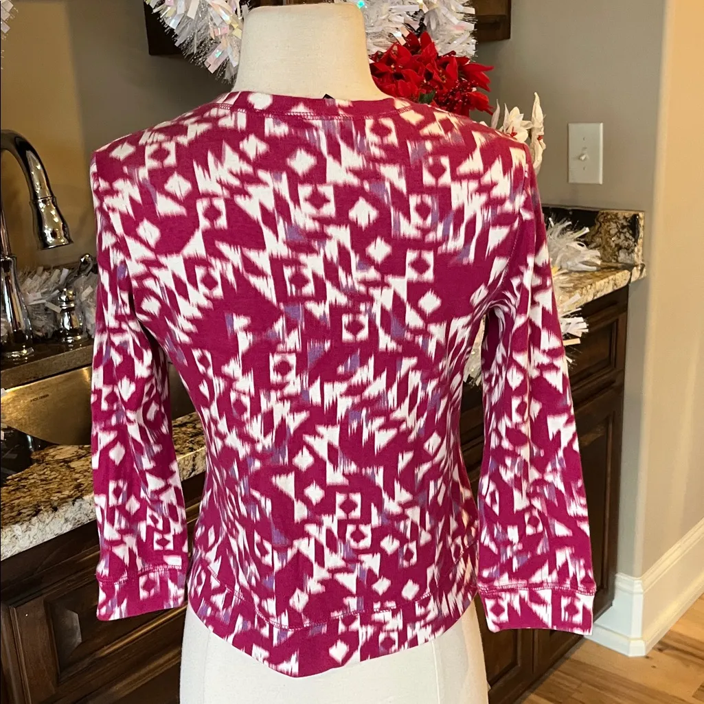 Sweater Rafaella Cardigan Lightweight Petite S New Fuchsia Pink Purple Cotton - Image 14