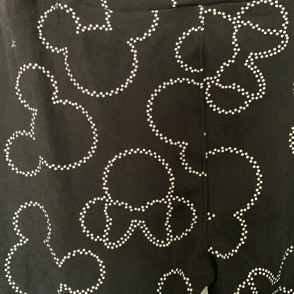 Lularoe Disney Mickey Mouse Print Leggings Black White Size OS - Image 3