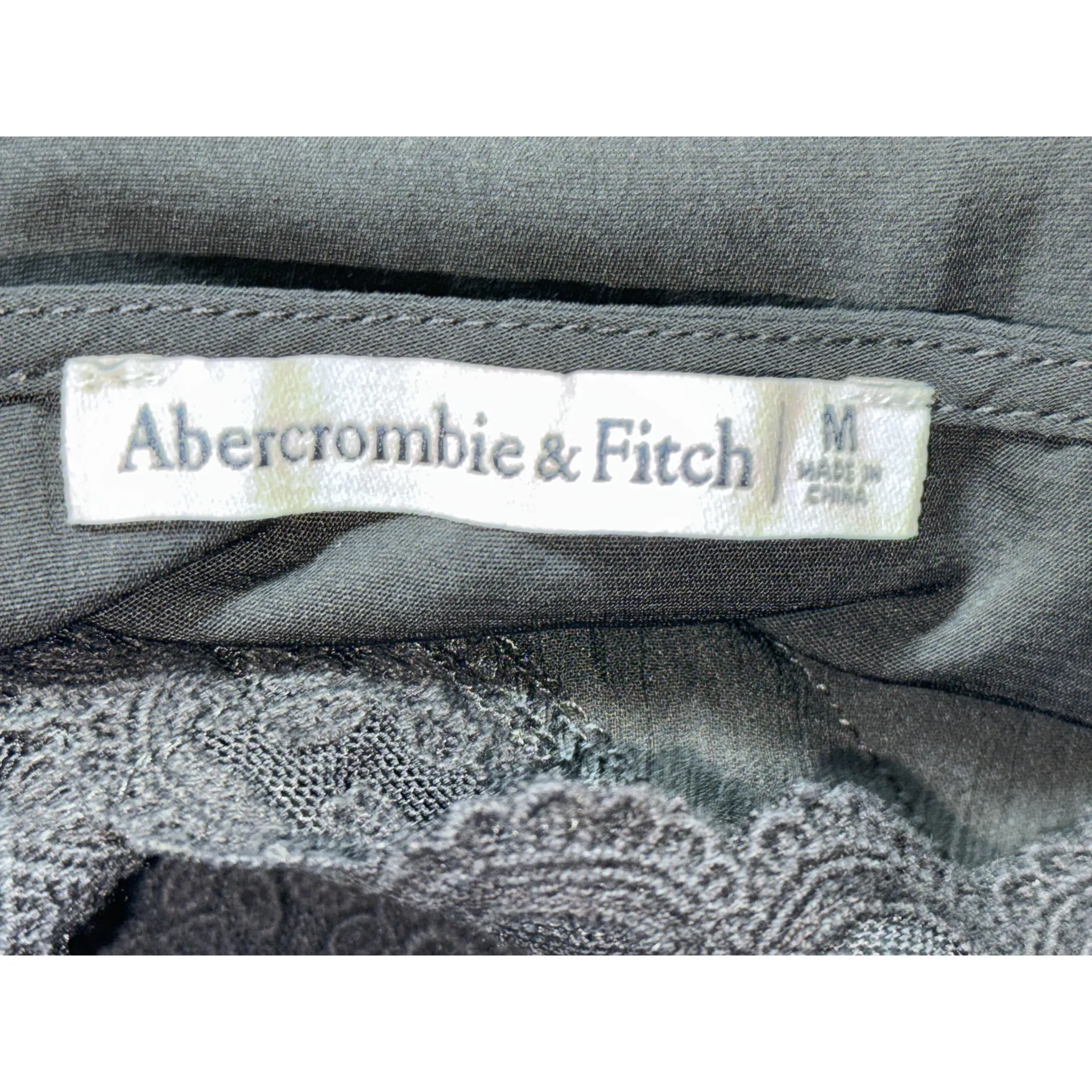 NEW Abercrombie & Fitch Black Lace Sheer Sleeveless V-Neck Tank Bodysuit Size M - Image 4