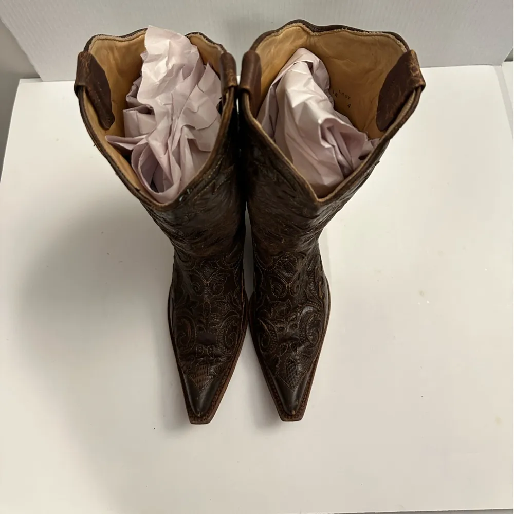 CORRAL Women's Vintage Lizard Inlay Snip Toe Cowgirl Boots C2109 Size 9.5 - Image 15