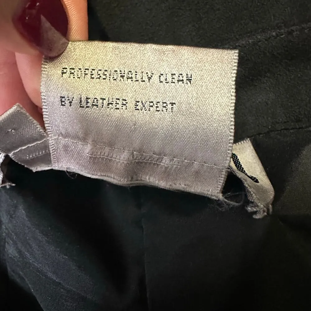 Carlisle Womens size 8 Suede Leather Wide Leg Pants Black Hippie Rocker Western - Image 7