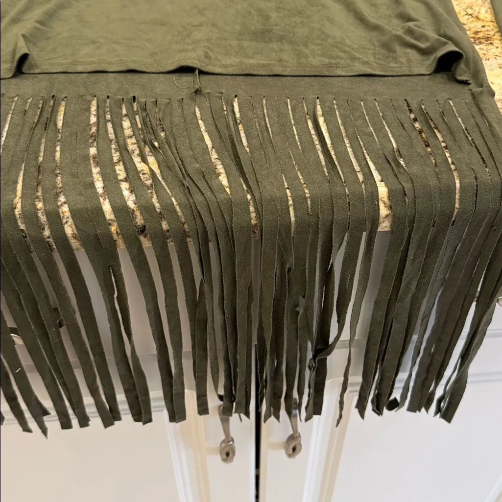 Romeo & Juliet Couture Khaki Fringe Blouse - Image 3