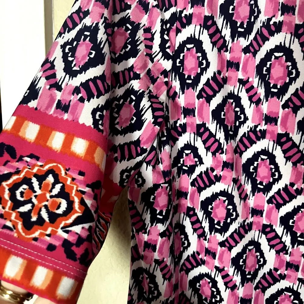 Eliza J Sheath dress knee length short sleeve Shift Sheath sz 8 geometric print - Image 6