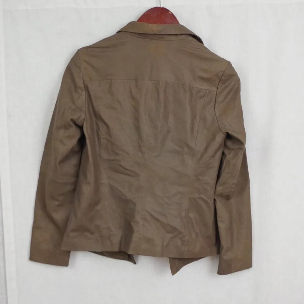 BB Dakota Leather (real) Moto Drapey Jacket Medium - Image 5