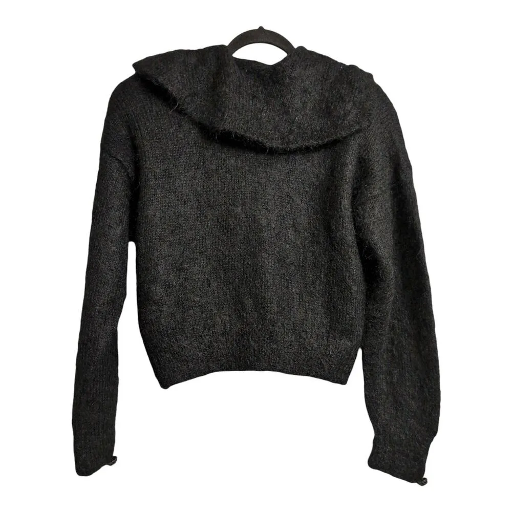 Jennifer Reed Vintage VTG Black Hand Knitted Cardigan Mohair Acrylic Size M Size M - Image 4