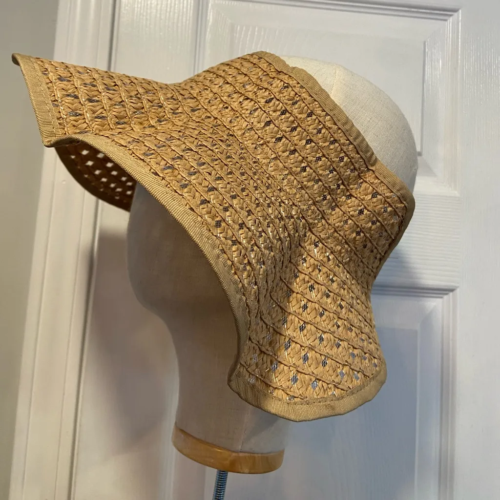 Wide Brim Straw Sun Visor Wraparound Roll - Image 5