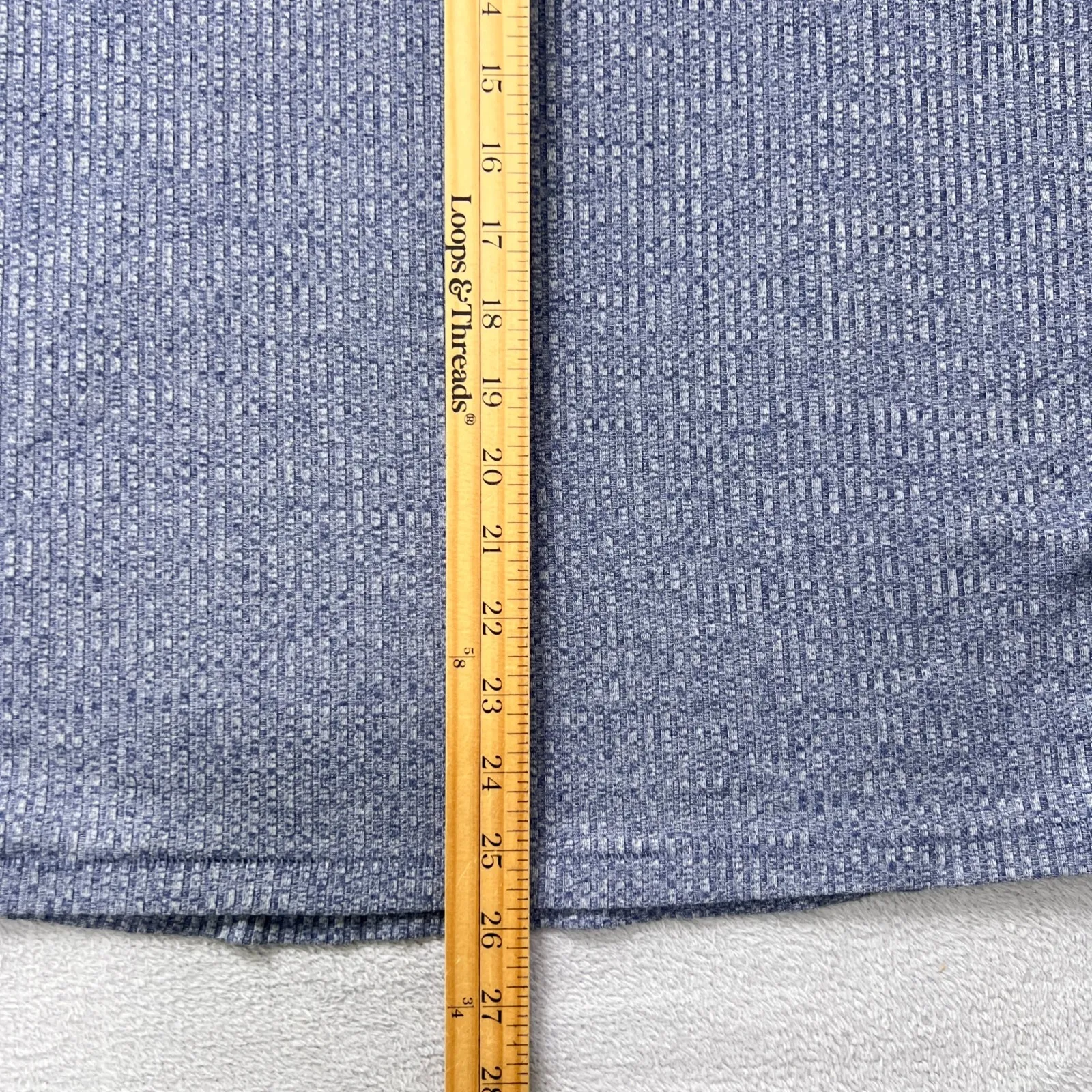 A Pea in the Pod Blue Ribbed Henley Maternity Top Women's M Long Sleeve Stretch - Image 9