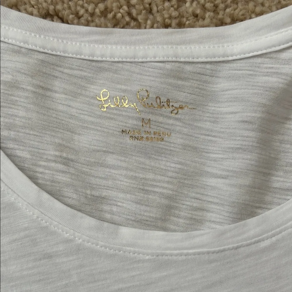 Lilly Pulitzer White Etta Relaxed Short Sleeve Tee - Image 2