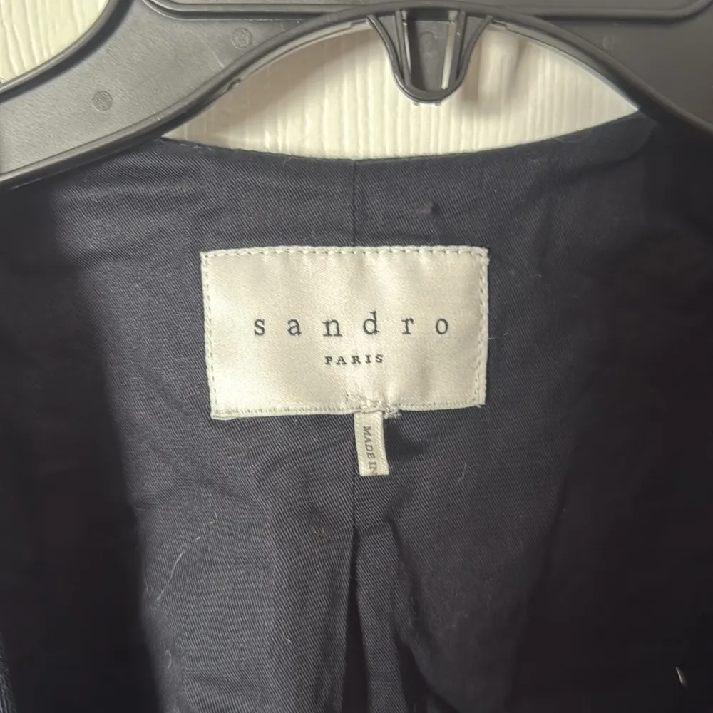 Sandro Blue and Silver Blazer Structured Formal Jacket crop size 40 - Image 2