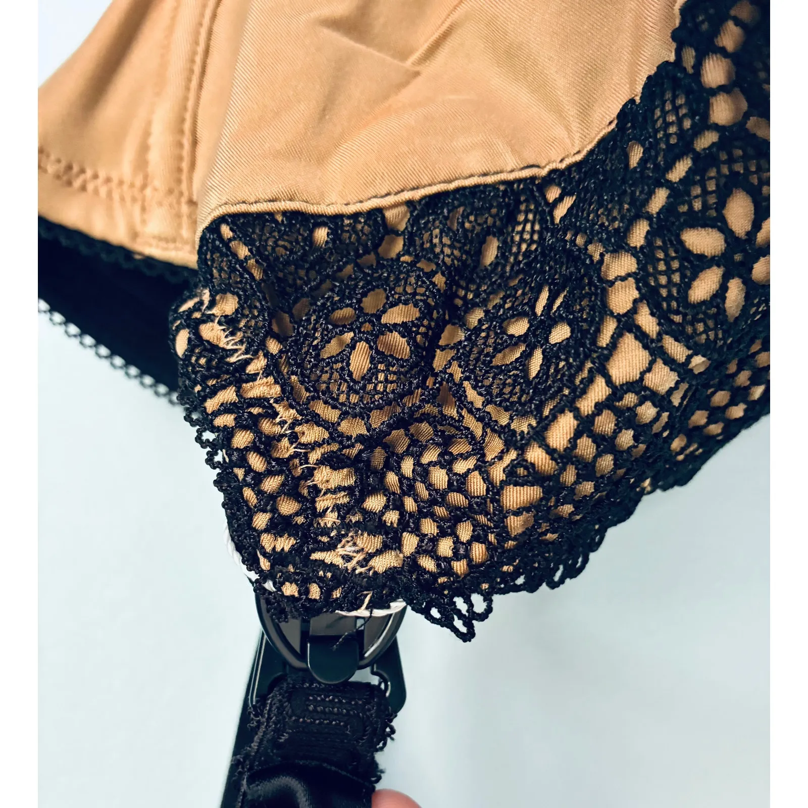 Nursing Bra Flex Wire Beige With Black Lace 38E Cake Maternity Tan Size 38 E / DD - Image 2