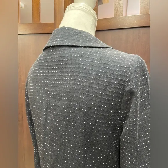 Hale Bob polka dot blue long ruffle front 3/4 jacket sz‎ Small - Image 5