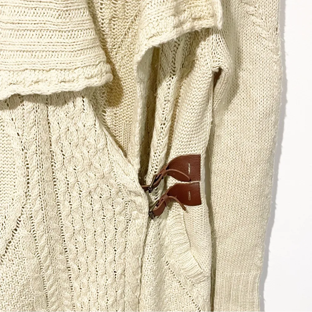 Anthropologie Angel of the North Medium Wool Blend Ivory Belt Tunic Sweater - Image 2