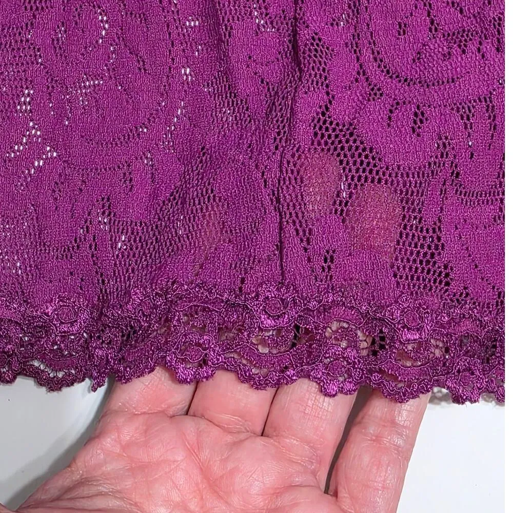 VS Victoria's Secret Vintage Sheer Lace Babydoll Teddy Purple Medium - Image 7