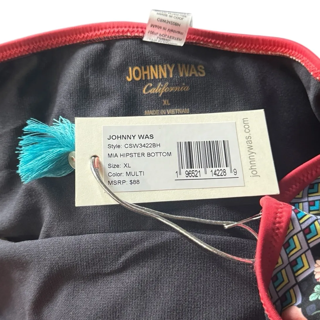 NWT! Johnny Was Mia Floral Hipster Full Coverage Bikini Bottom - Size XL - Image 7