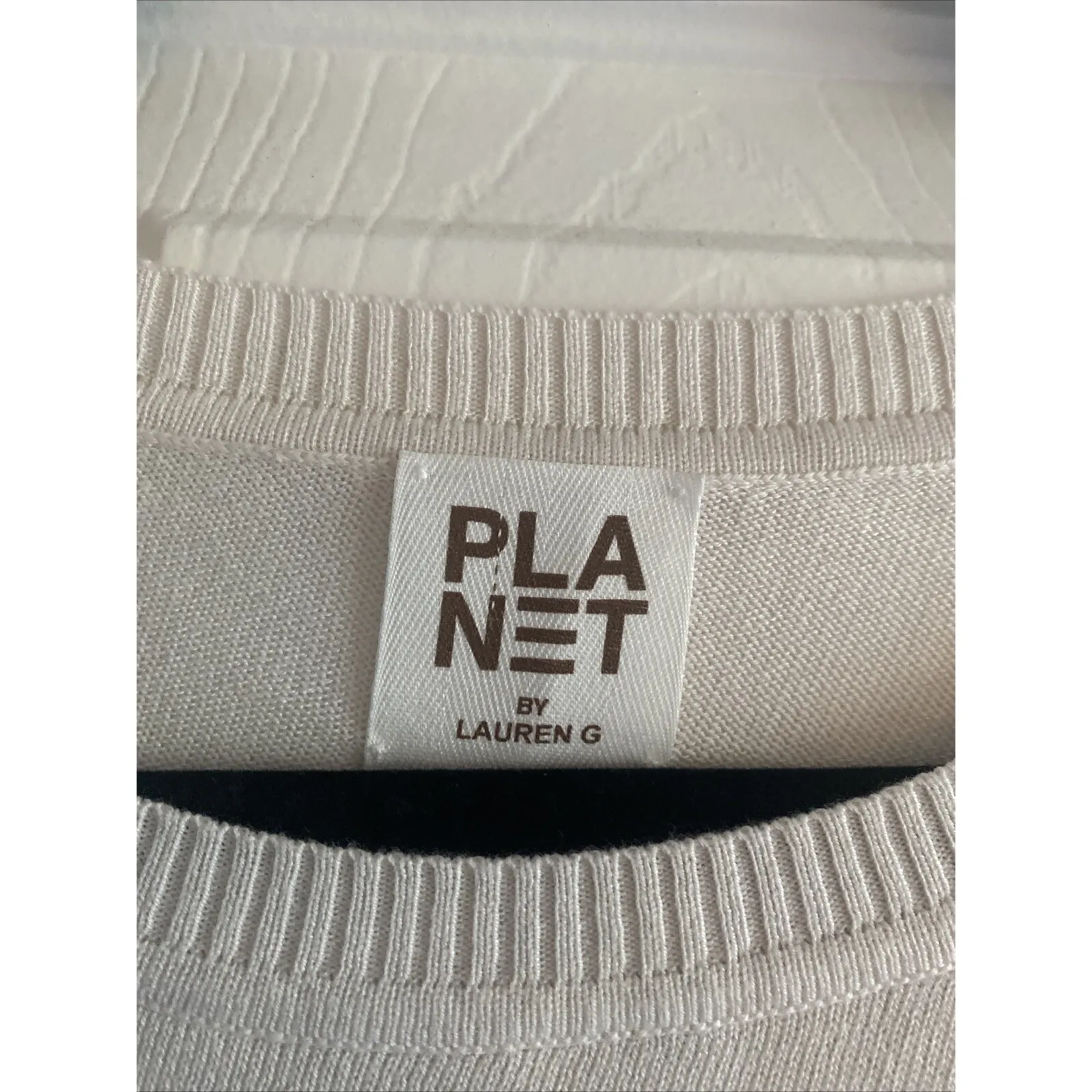 Planet By Lauren G Asymmetrical Sweater One Size Soft Pima Cotton Laggenlook - Image 3