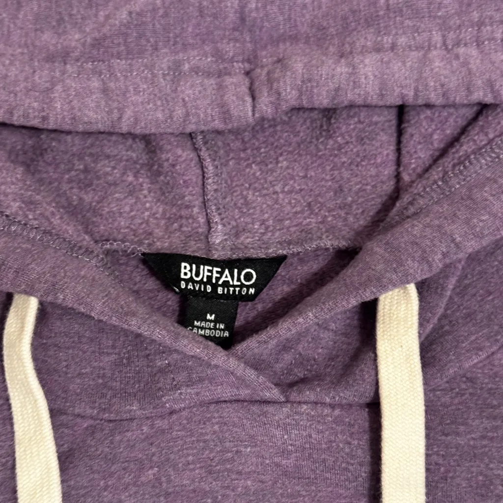 Girls Casual Buffalo David Bitton Purple Cotton Polyester Classic Hoodie Size M - Image 4