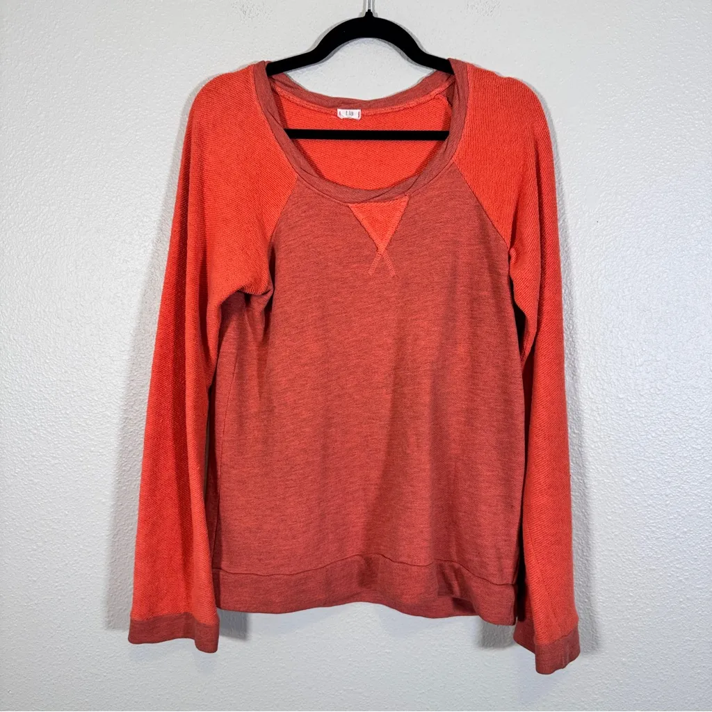 Revolve t.la Orange Thermal Long Sleeve Sweater Womens S Fall Casual Cozy Warm - Image 7