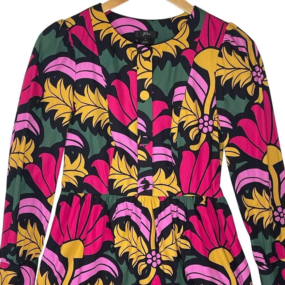 J CREW Women’s Ratti Floral Print Popover Tiered Dress size 2 - Image 5