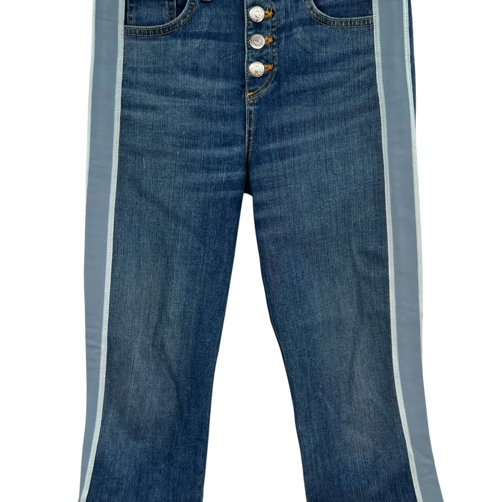 Veronica Beard Carolyn Baby Boot-Cut Jeans Tuxedo Stripe Blue Size 26 2 - Image 5