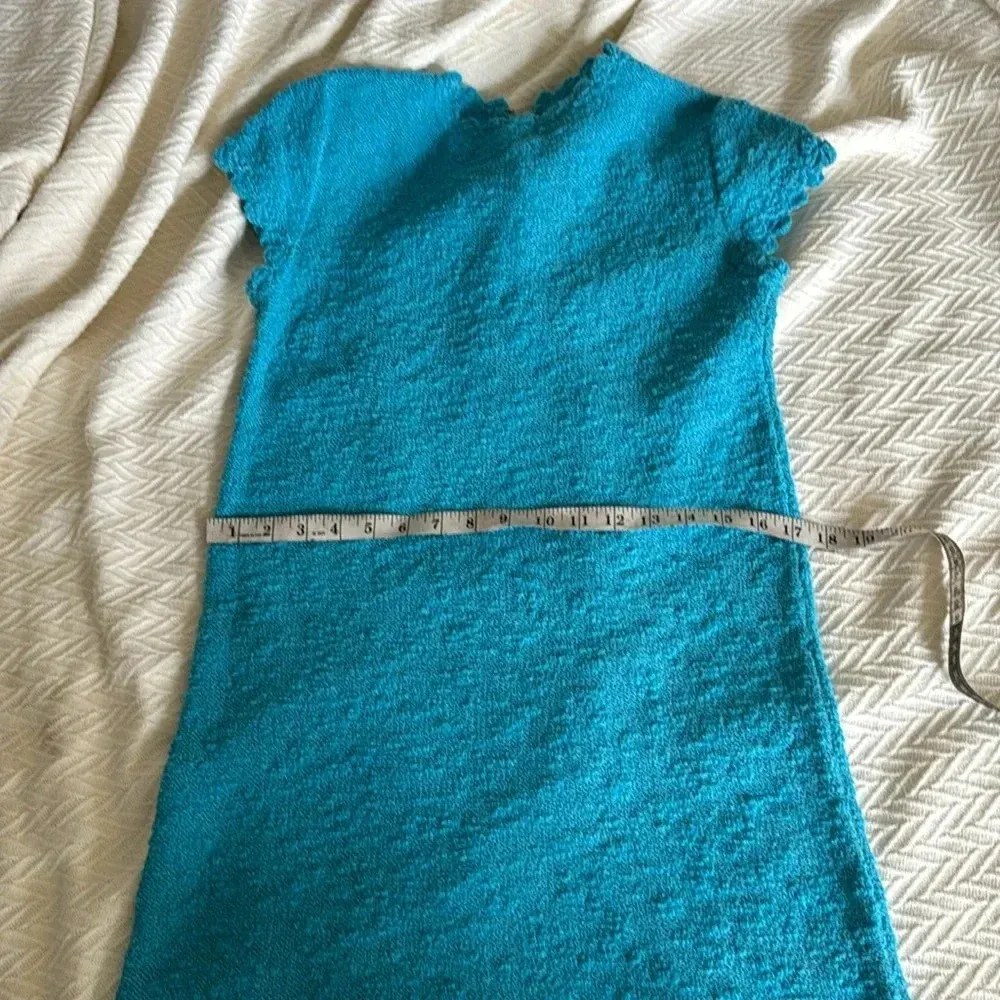 St. John Knits turquoise teal blue knit dress classic vintage Flawless Condition - Image 11