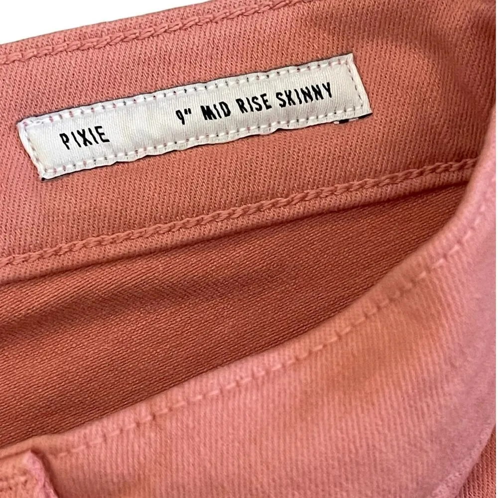 Edwin Pixie 9" Mid Rise Skinny Stretch Jeans in Petal Size 25 x 28 NWT Pink - Image 3