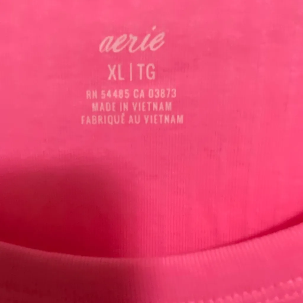 Aerie Womens Solid Hot Pink Maxi Tank Dress XL Ribbed Cut Out Back Slit - Image 3