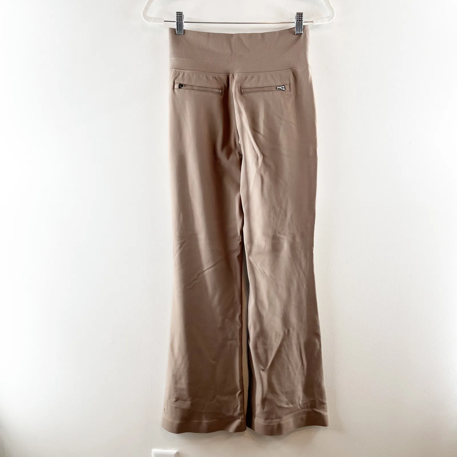 Athleta Venice Stretch Lightweight High Rise Wide Flare Leg Pants Light Brown XS - Image 5