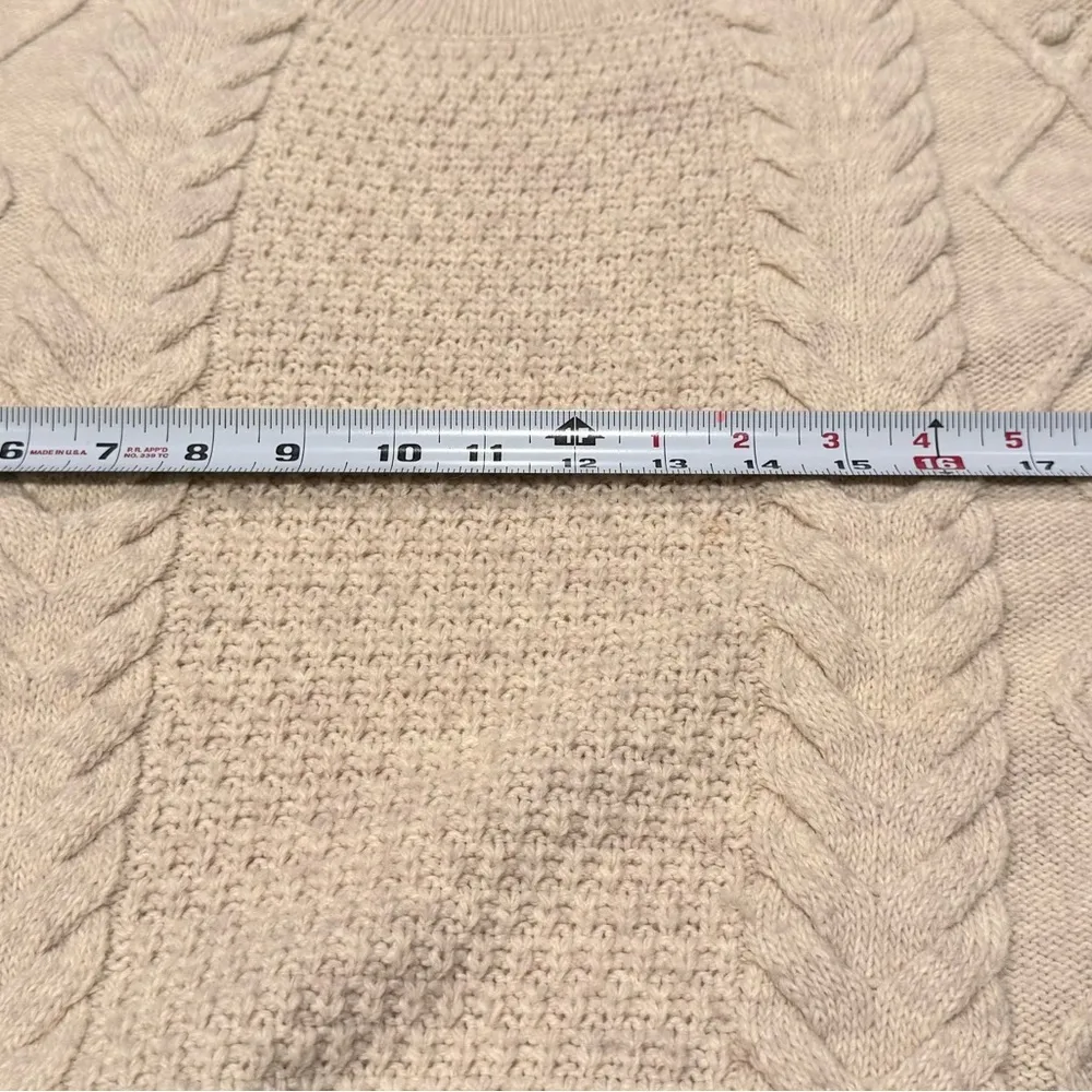 Mango (MNG) Cozy Cream Oversized Cable Knit Sweater - Image 8