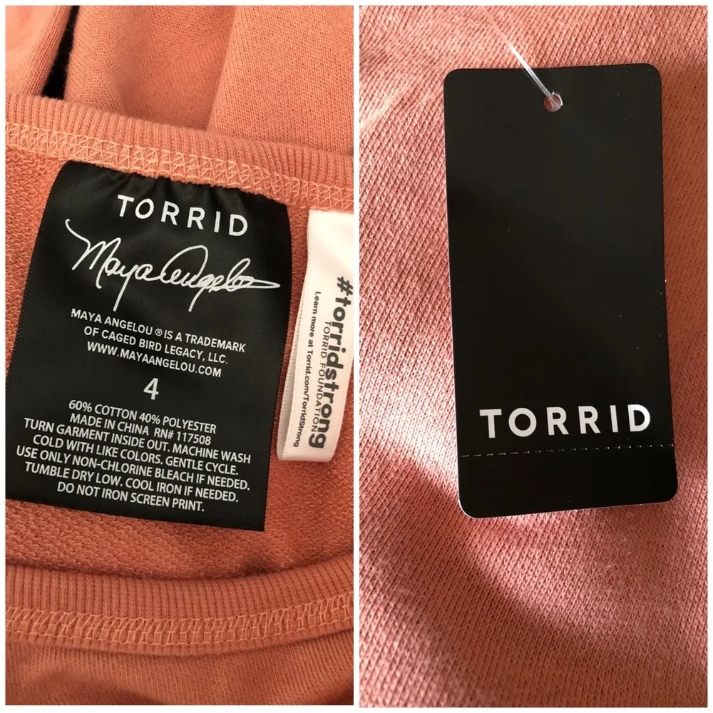 NWT TORRID Off-Shoulder Sweatshirt French Terry Maya Angelou Size 4X - Image 7