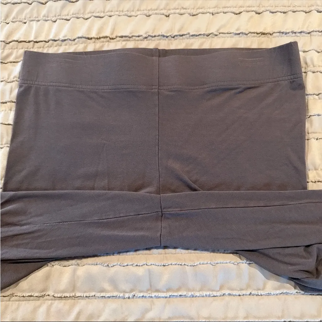 Soma High Rise Jersey Leggings Pants Medium M Dark Grey Brown Loungewear - Image 3