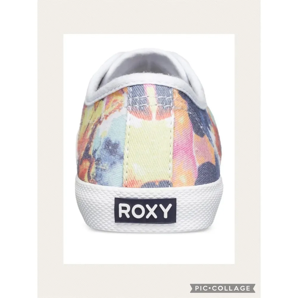 ROXY Santa Cruz Pastel Multi Color Canvas Sneakers Spring Summer Vacay Sz 6 - Image 2