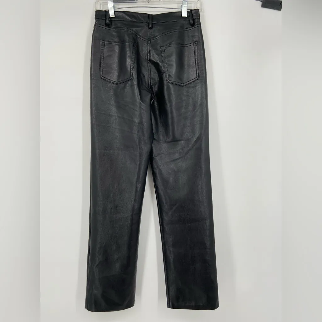 Aritzia, Wilfred Faux Leather Pants, Black, 5 pocket,‎ ankle, straight, Size 4 - Image 3