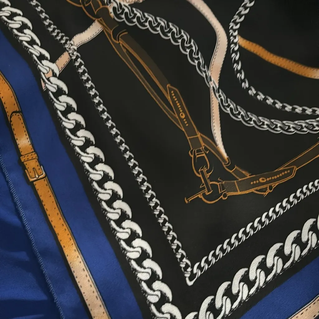 Slim Factor by Investments chain Print puncho Blue Size M - Image 8