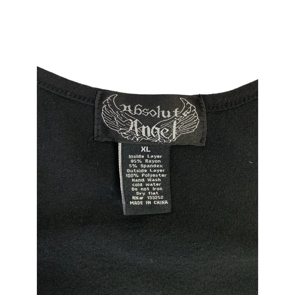 Absolute Angel Women’s Black Rose Top Size XL - Image 3