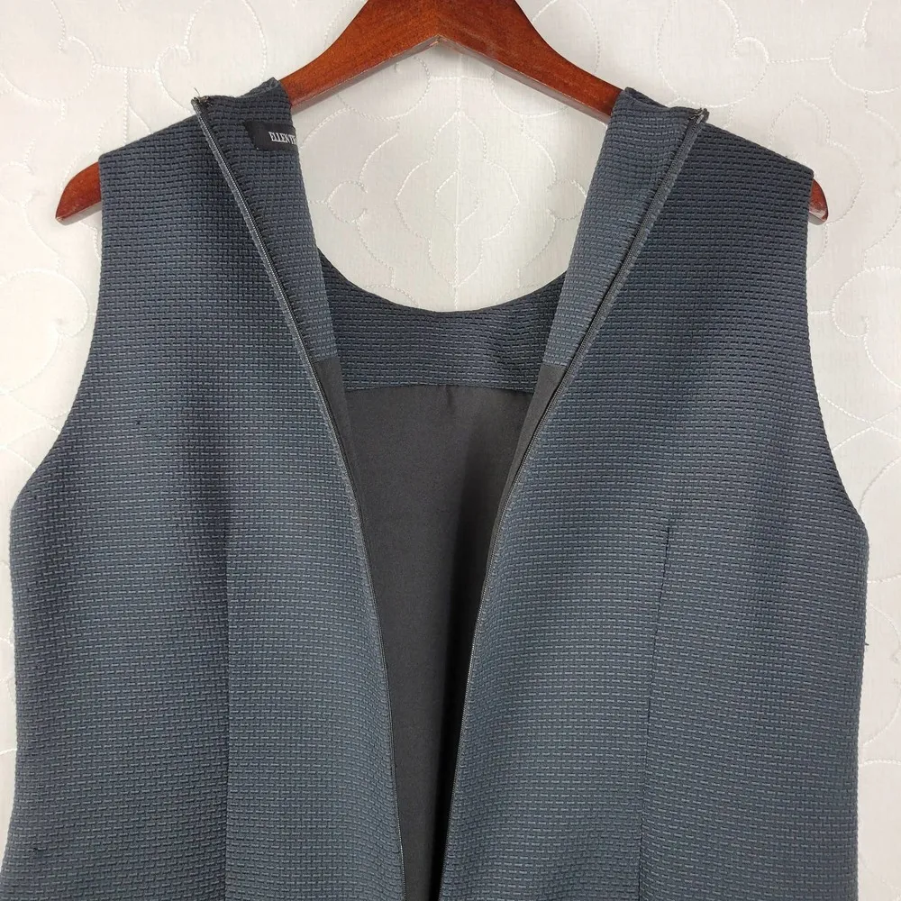 Ellen Tracy Womens Sheath Dress Size 16 Navy Beaded Sequin Statement Collar Mini - Image 6