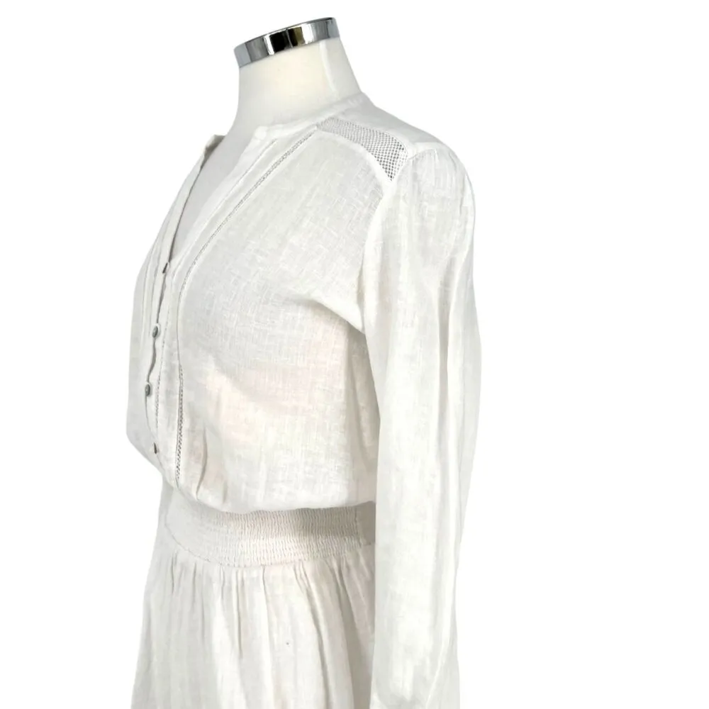Rails Jasmine White Lace Detail Mini Dress Long Sleeve A-Line Size Small - Image 6