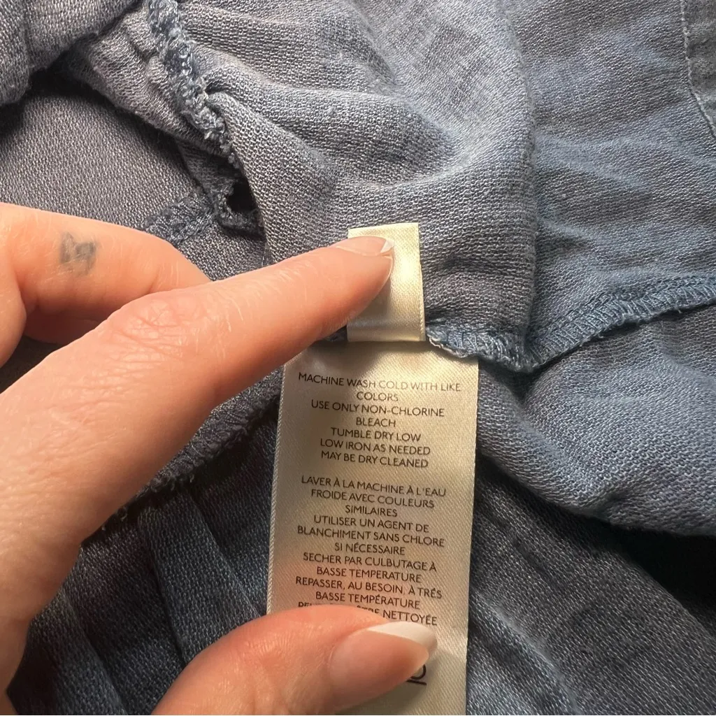 Free People Rugged Beauty Lace Panel Swing Dress‎ Sky Wash Women’s Size Small - Image 9