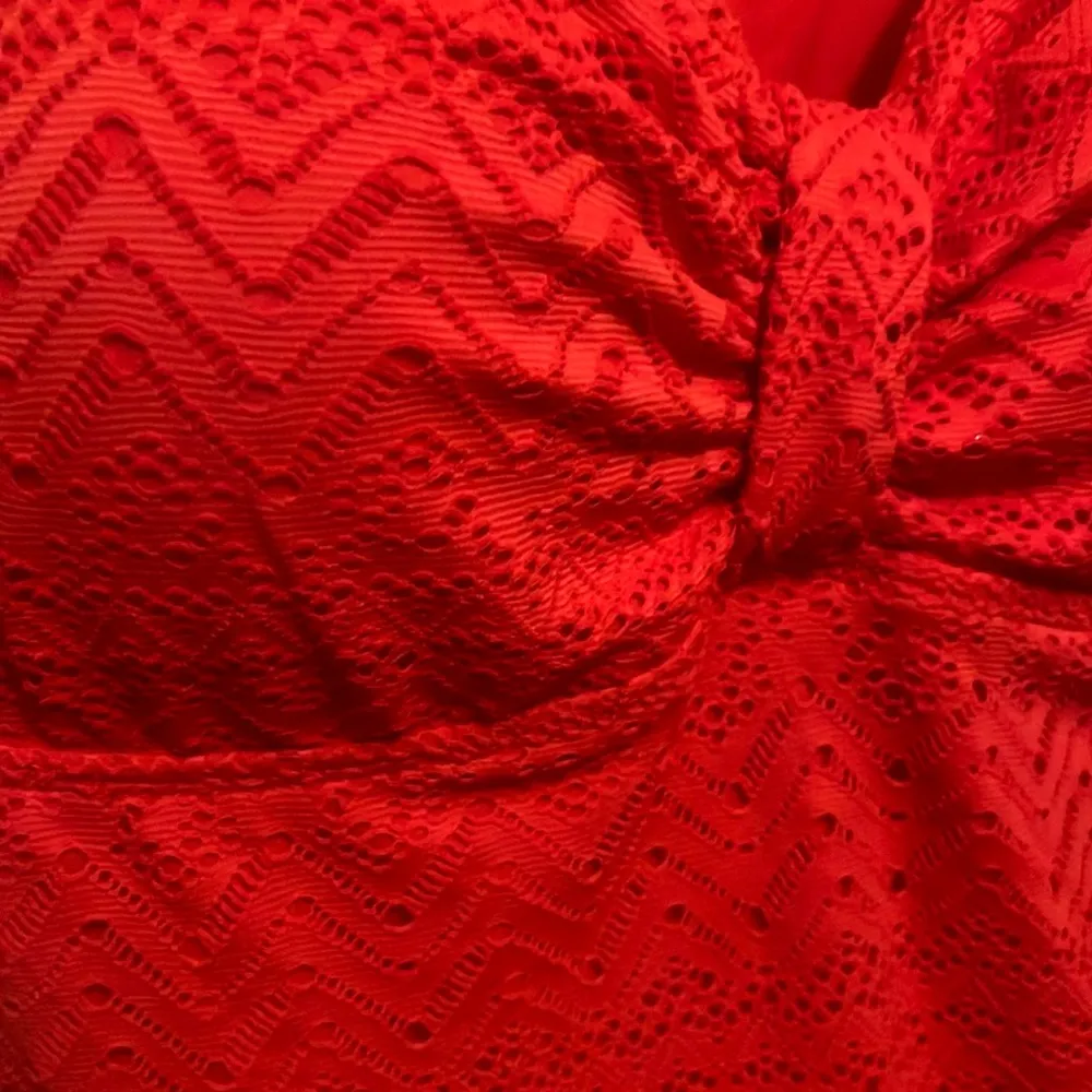 New 3X Orange Red Lace Crochet Swimsuit Tankini Top - Image 7