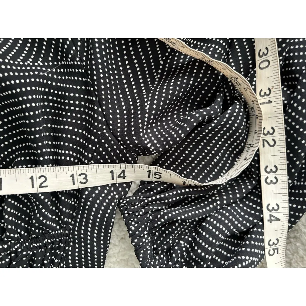 Madewell $158 Womens Balloon-Sleeve Ruched Midi Dress in Geo Dot Black Size XS - Image 13