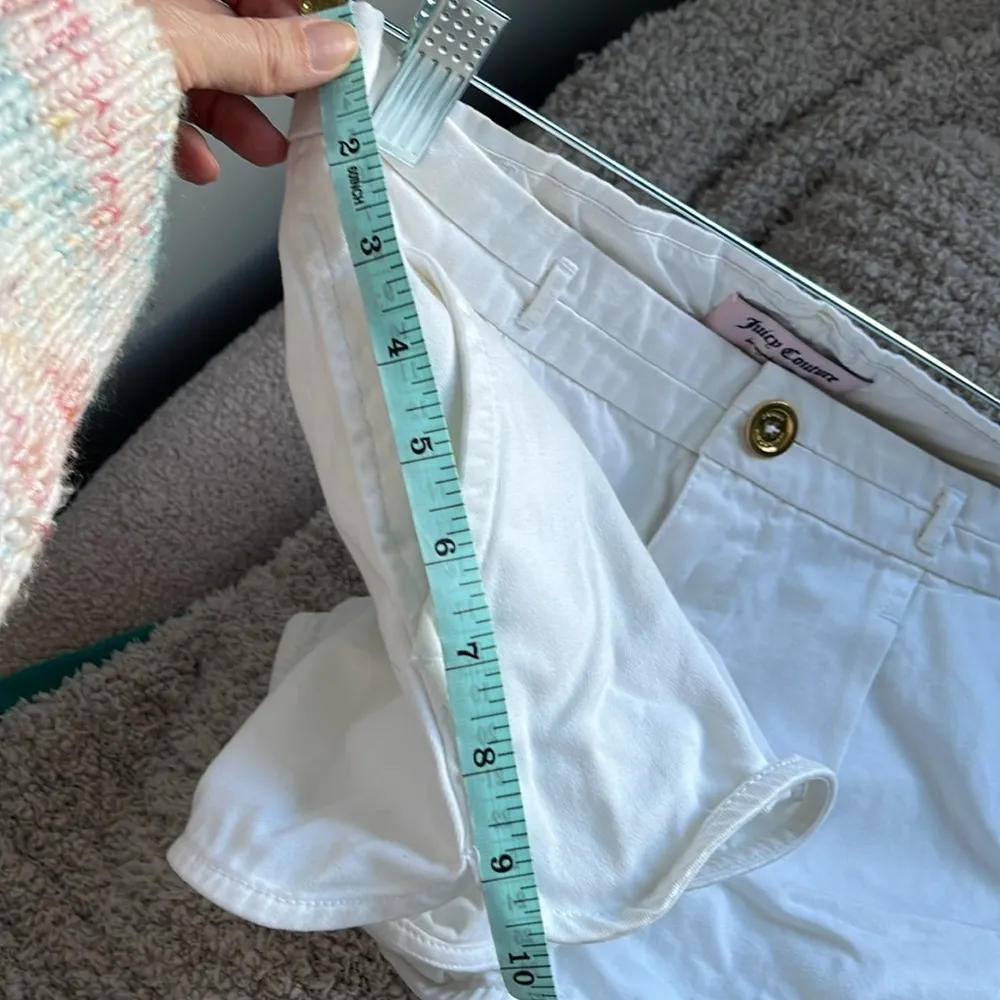 JUICY COUTURE Cotton Twill Pleated Front Relax Casual Short WHITE Comfy … - Image 10