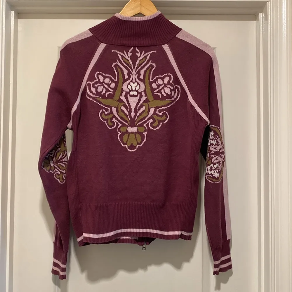 Athleta size Large Zip up Sweater Jacket Pinkgreen - Image 5