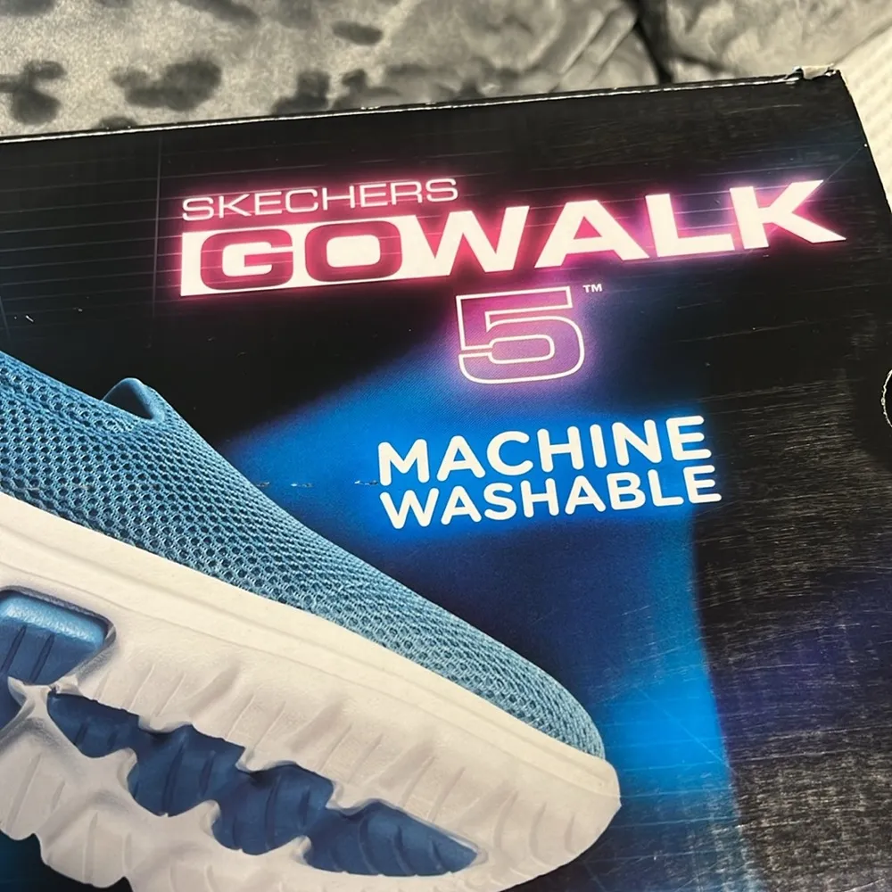 Sketchers Performance Go Walk 5 Machine Washable Lightweight  Blue Womens 6 - Image 6