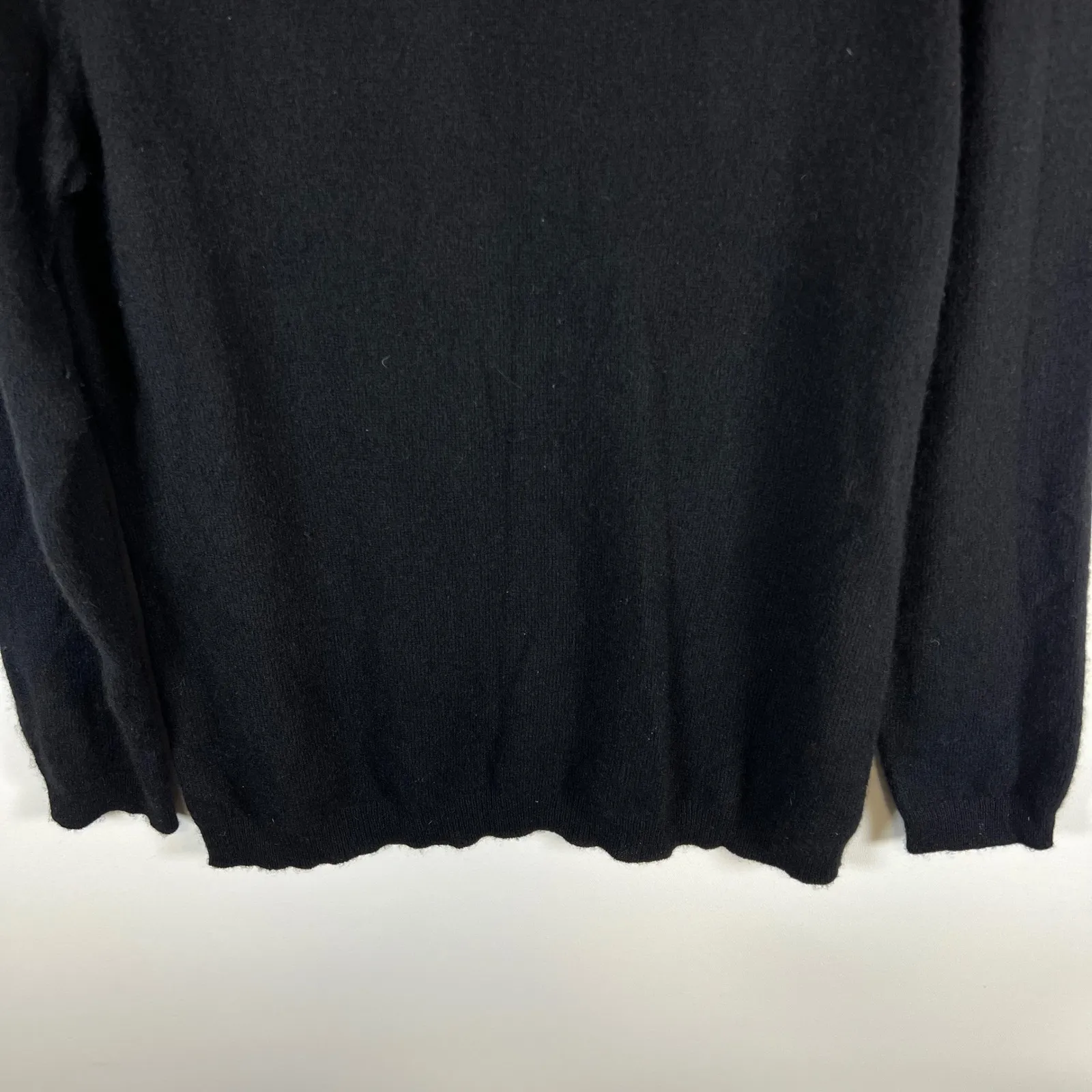 Charter Club Luxury Black 100% Cashmere Crew Neck Sweater Women's Size L - Image 3