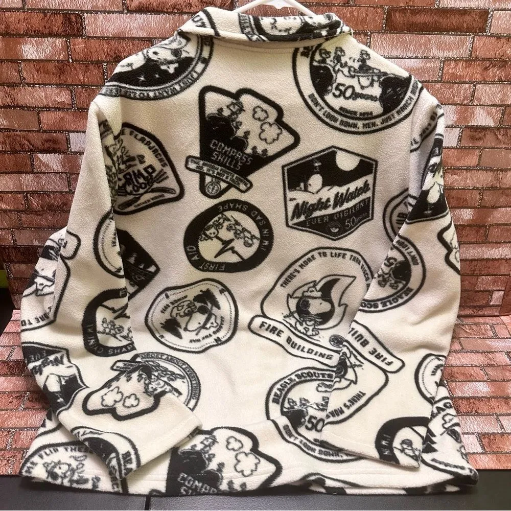 Peanuts Hybrid Apparel Beagle Scout adult fleece shacket M Black Size M - Image 8