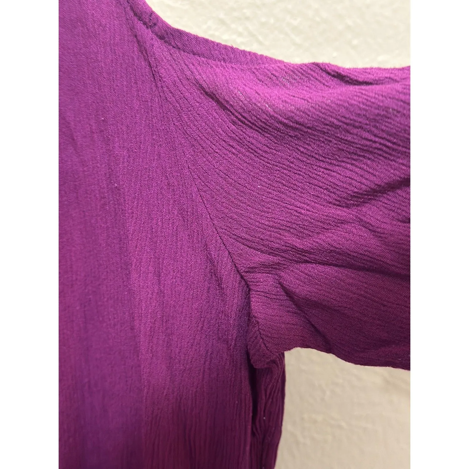 Terra &‎ Sky Purple Cold Shoulder Dress Crochet Trim Casual Womens 1X - Image 4